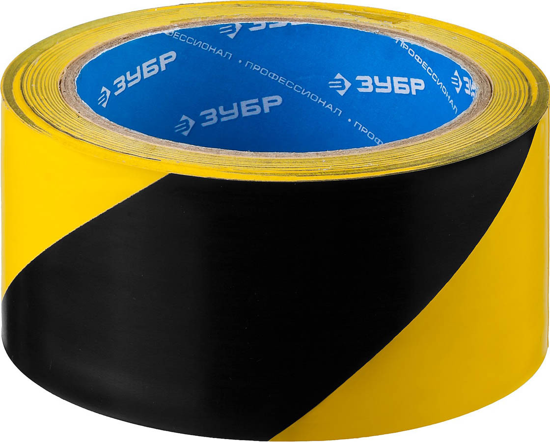 Клейкая лента (скотч) ЗУБР 50 мм х 25 м, разметочная, желто-черная, серия "Профессионал" (12249-50-25) - фото 3 - id-p79526264