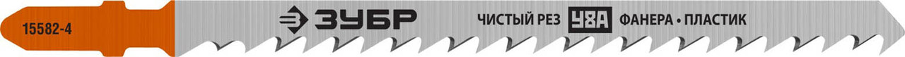 Полотна для эл/лобзика ЗУБР Cr-V, по дереву, EU-хвост., шаг 4 мм, 100 мм, 2 шт. (15582-4_z02)