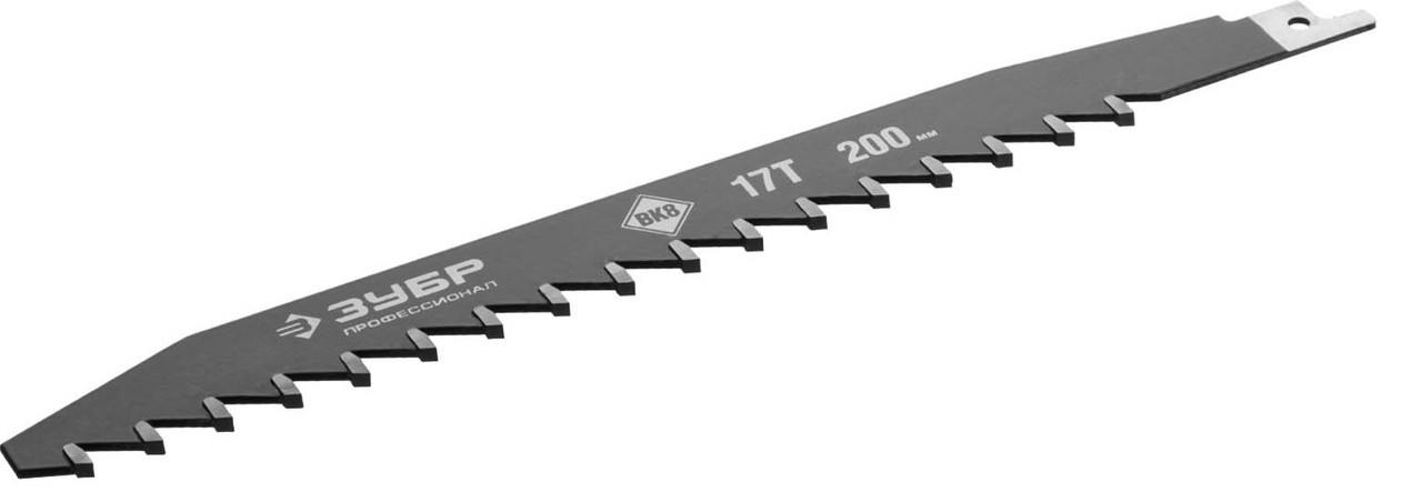 Полотно ЗУБР 200 мм, тв.зубья 17T, по лёгкому бетону для сабельной эл.ножовки,серия "Профессионал" (159770-17)