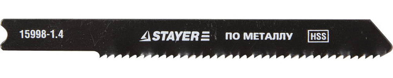Полотна для эл/лобзика STAYER HSS, по металлу (1,5-2 мм), US-хвост., шаг 1.4 мм, 50 мм, 2 шт. (15998-1.4_z01)