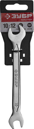 Ключ гаечный ЗУБР 10х12 мм, Cr-V сталь, хромированный, рожковый (27010-10-12), фото 2