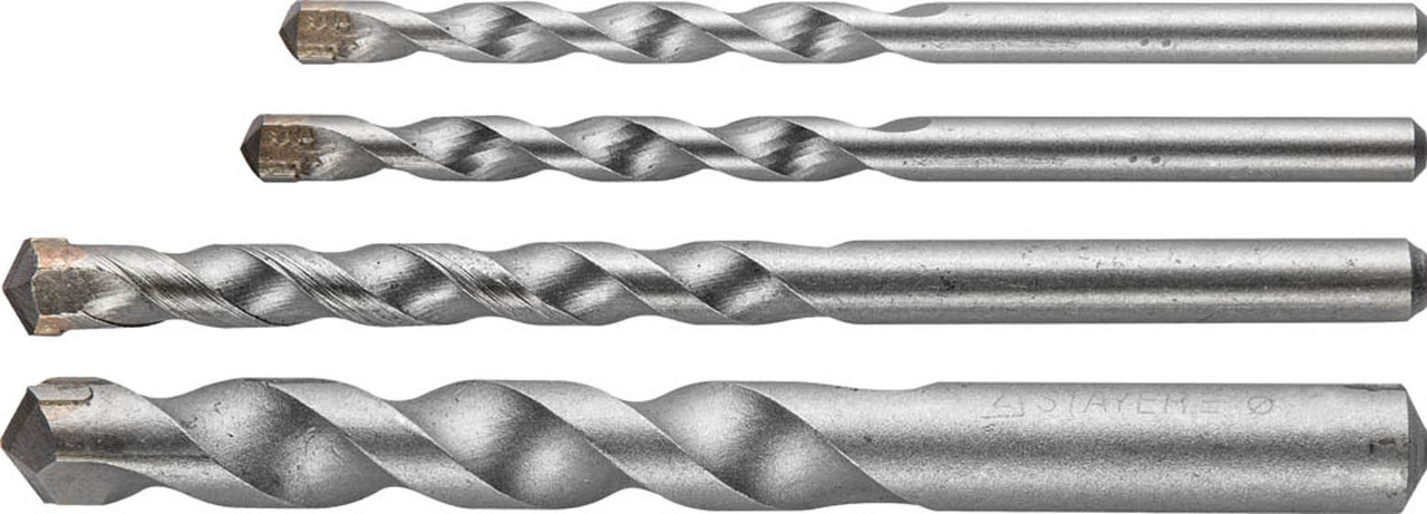 Набор сверл по бетону STAYER 4 шт: Ø 5-6-8-10 мм, наконечник ВК8 (29111-H4)