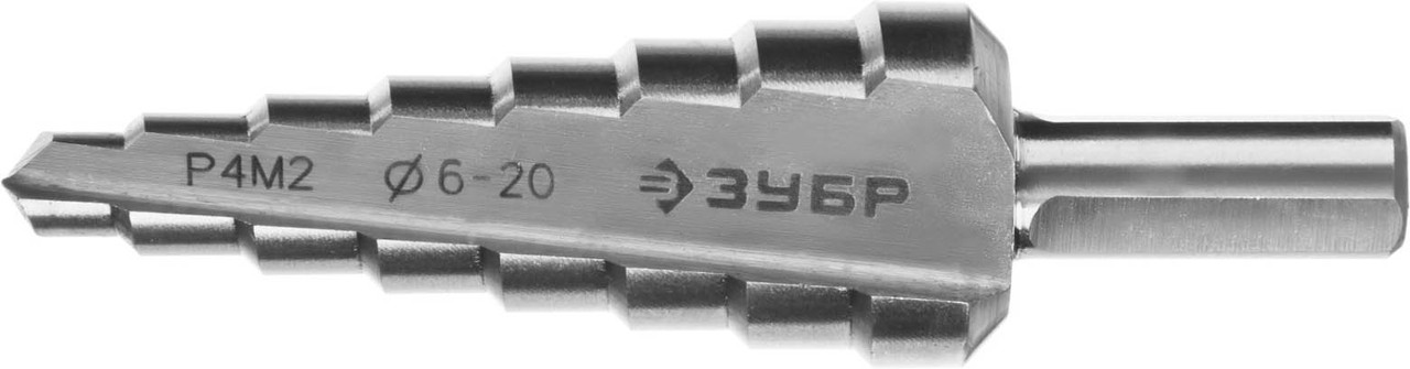 Сверло ступенчатое ЗУБР 6-20 мм, 8 ступеней, Р4М2 (29665-6-20-8) - фото 1 - id-p79527357