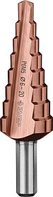 Сверло ступенчатое ЗУБР 6-20 мм, 8 ступеней, кобальтовое покрытие, серия "Профессионал" (29672-6-20-8_z01)