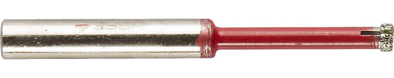 Сверло трубчатое по кафелю и стеклу ЗУБР Ø3 мм, Р 60, алмазное, серия "Профессионал" (29850-03)