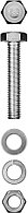 Болт с шестигранной головкой ЗУБР M8 x 30 мм, 5 шт., с гайкой, шайбой, шайбой пружинной (303436-08-030)