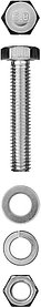 Болт с шестигранной головкой ЗУБР M8 x 30 мм, 5 шт.,  с гайкой, шайбой, шайбой пружинной (303436-08-030)