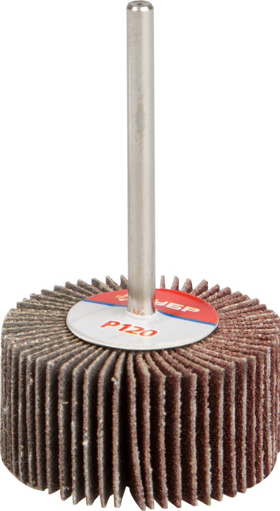 Круг шлифовальный веерный лепестковый ЗУБР электрокорунд нормальный, P120, 15х30мм (36600-120) - фото 1 - id-p79528351