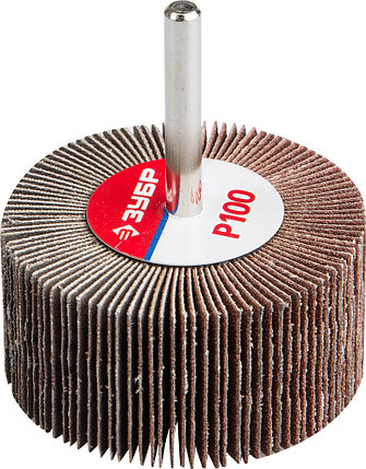 Круг шлифовальный веерный лепестковый ЗУБР электрокорунд нормальный, P100, 30х60мм (36602-100), фото 2