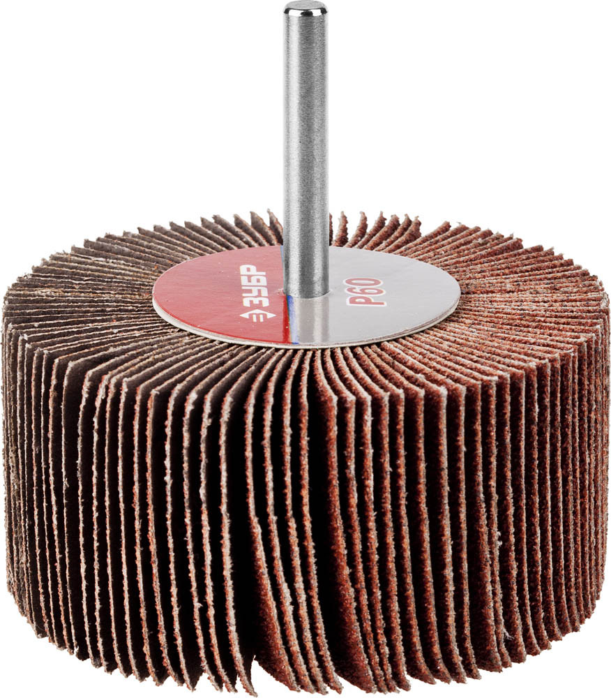 Круг шлифовальный веерный лепестковый ЗУБР электрокорунд нормальный, P60, 40х80мм (36604-060)