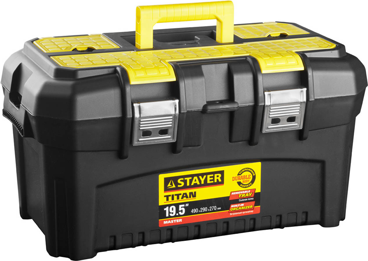 Ящик для инструментов TITAN-19, STAYER 490 x 262 x 250 мм (19"), пластиковый (38016-19) - фото 1 - id-p79528699