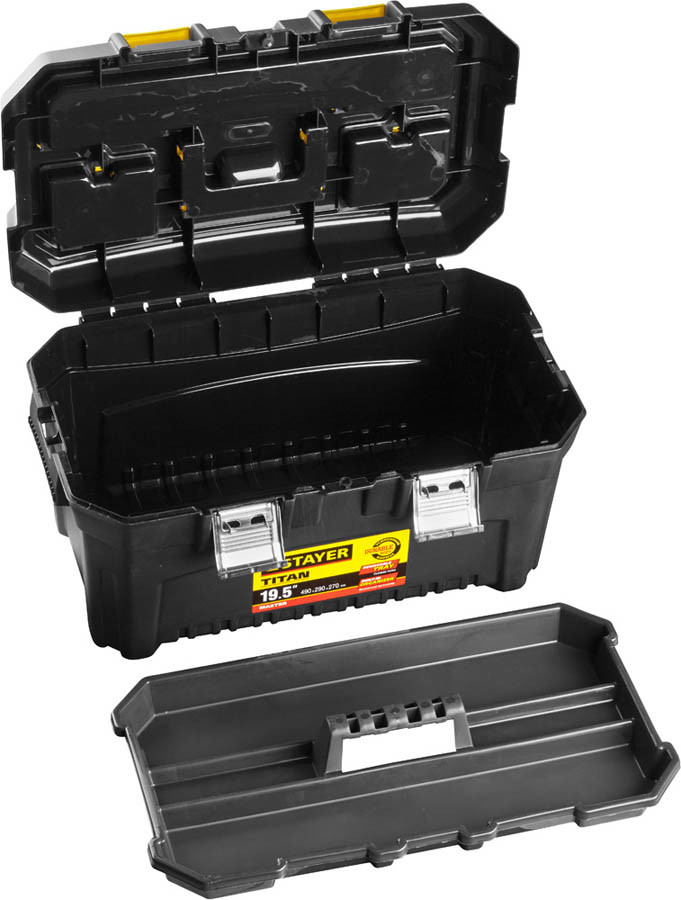 Ящик для инструментов TITAN-19, STAYER 490 x 262 x 250 мм (19"), пластиковый (38016-19) - фото 2 - id-p79528699