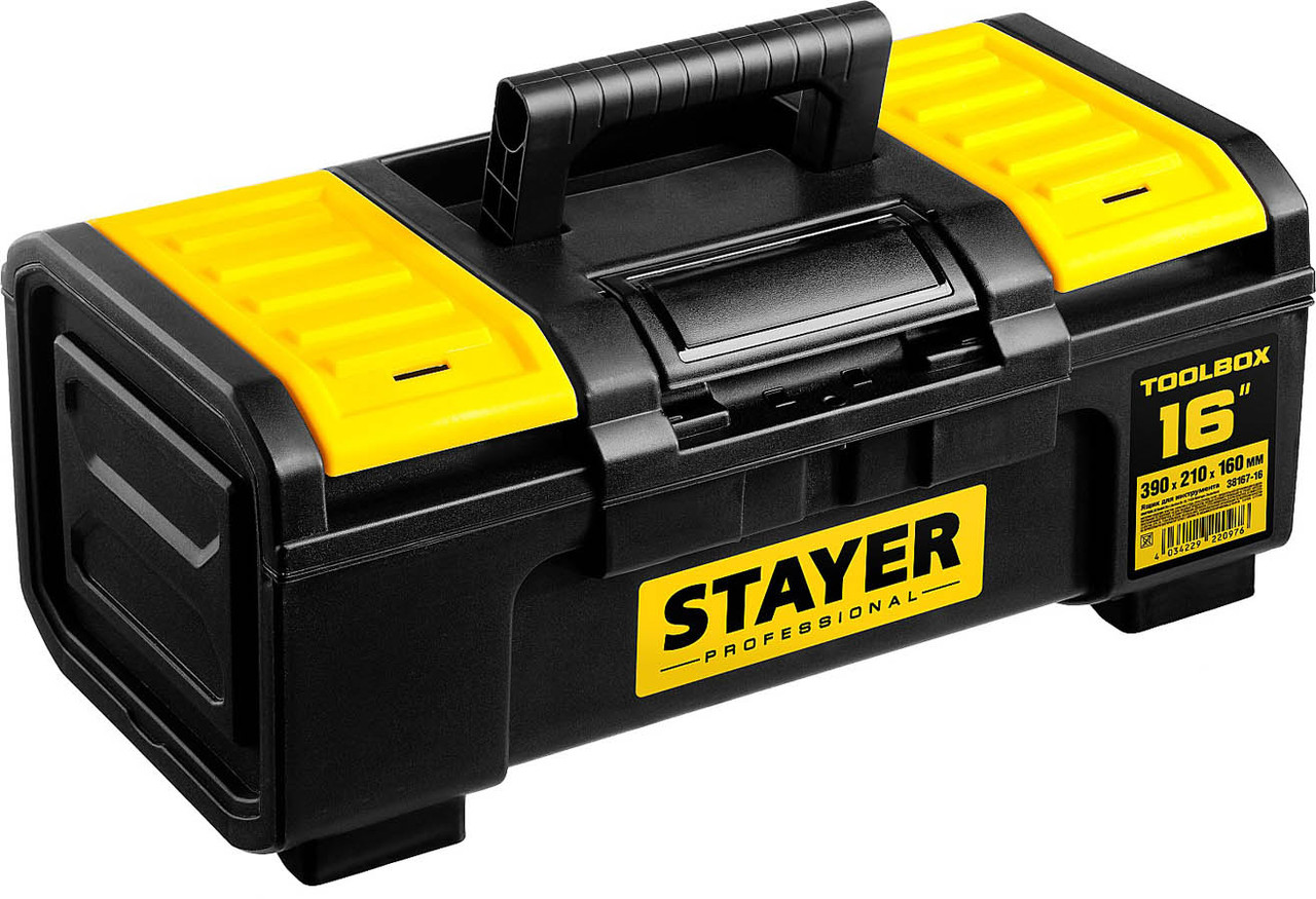 Ящик для инструмента TOOLBOX-16, STAYER 390 х 210 х 160, пластиковый, серия "Professional", (38167-16)