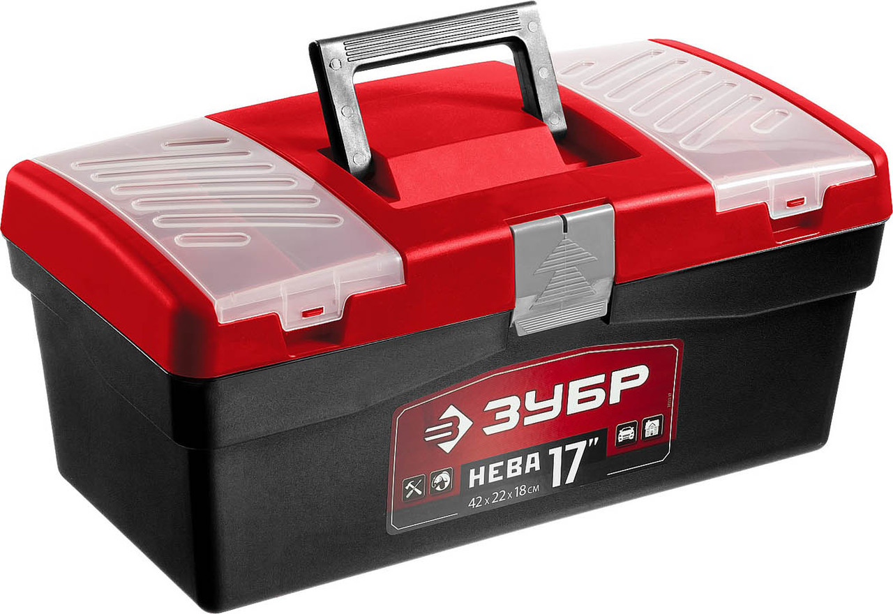 Ящик для инструмента НЕВА-17, ЗУБР 420 х 220 х 180 мм (17"), пластиковый (38323-17)