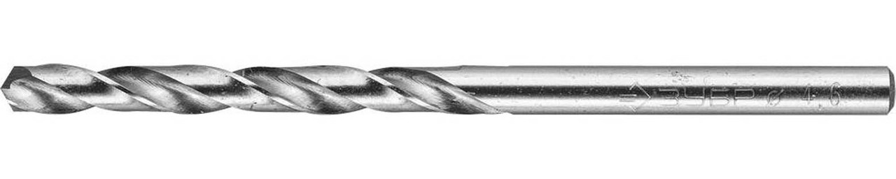 Сверло по металлу ЗУБР Ø 4.6 x 80 мм, класс А, Р6М5 (4-29625-080-4.6)