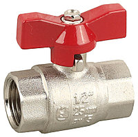 Кран шаровой полнопроходной "мама-мама", ЗУБР Ø 1/2", ручка "бабочка" (51353-N-1/2)