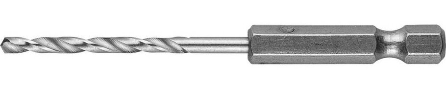 Сверло спиральное по металлу ЗУБР Ø 2 x 69 мм, НЕХ 1/4" (29623-069-2), фото 1