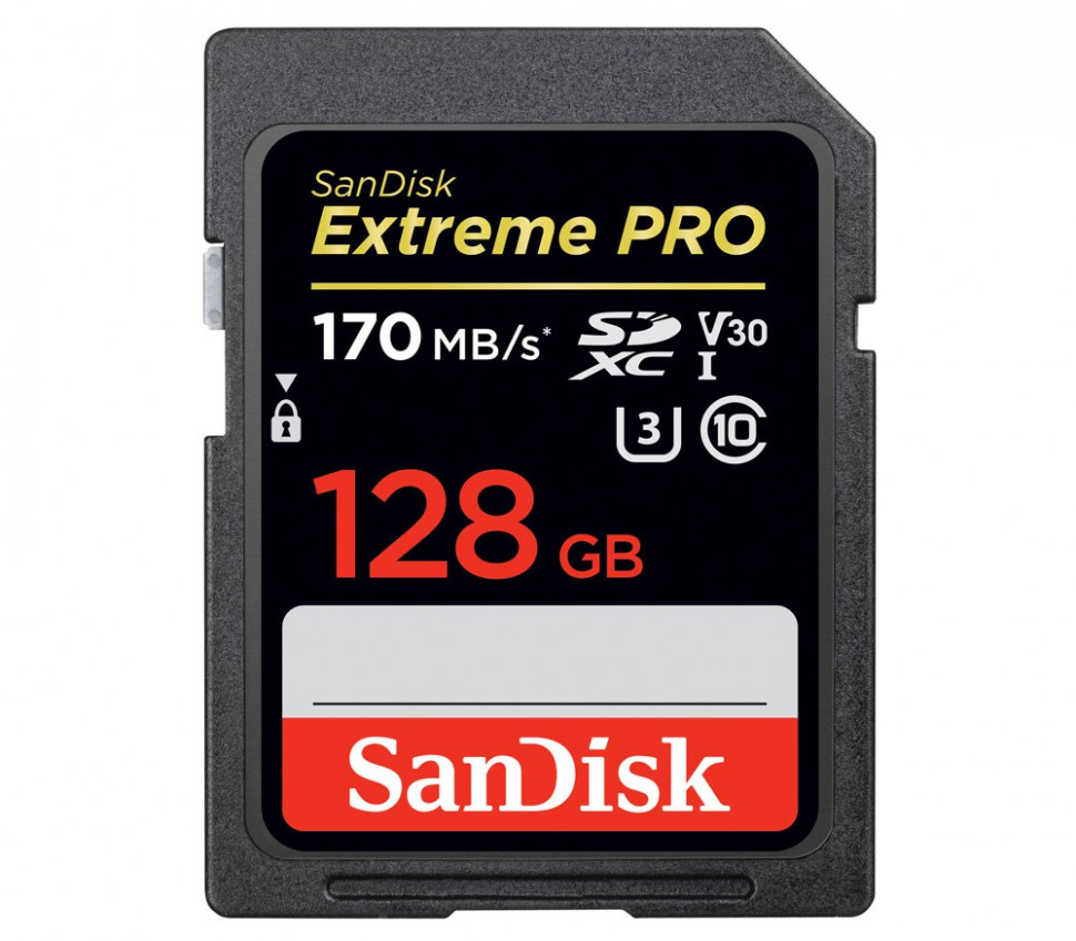 Карта памяти SanDisk EXTREME PRO SD 128GB 170mb/s - фото 1 - id-p54839987