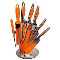 Набор стальных ножей с литыми рукоятями на подставке HATCHEN {8 предметов} (Оранжевый)