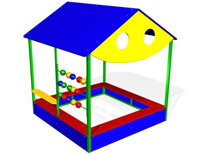 Песочница с крышей, сидением, счетами, фото 1