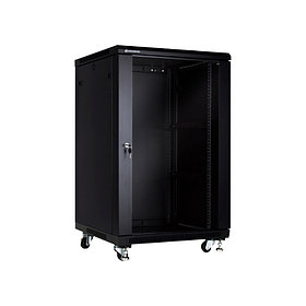 LinkBasic 18U 600*600*900, Шкаф серверный,  цвет чёрный, передняя дверь стеклянная (тонированная)