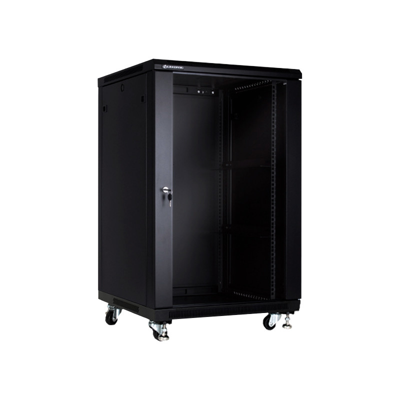LinkBasic NCE 18U 600*600*900, Шкаф серверный, цвет чёрный, передняя дверь стеклянная (тонированная) - фото 1 - id-p79194821
