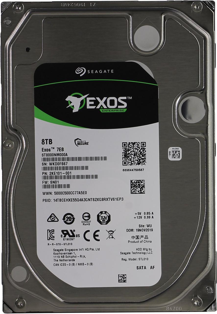 Корпоративный жесткий диск  8Tb Seagate Enterprise EXOS 7E8 SATA3 3.5"
