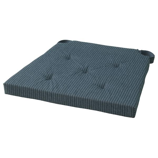 Подушка на стул ЮСТИНА, темно-серо-синий в полоску 35/42x40x4 см - фото 1 - id-p79546345