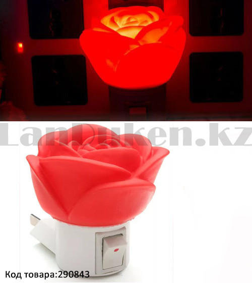 Светодиодный ночник светильник от сети "Роза" - фото 1 - id-p47072525