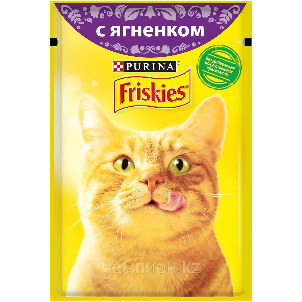 Friskies, Фрискис, влажный корм для кошек, кусочки с ягнёнком, уп.26*пауч.85гр.