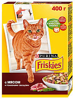 69401 Friskies, Фрискис сухой корм для кошек, мясо, печень, овощи, уп.400гр.