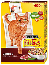 69401 Friskies, Фрискис сухой корм для кошек, мясо, печень, овощи, уп.400гр.