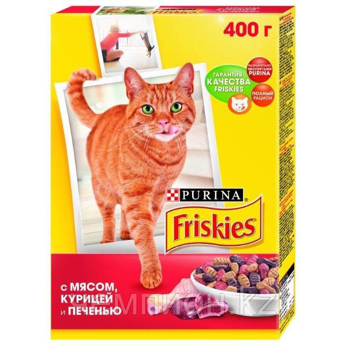 69432 Friskies, Фрискис сухой корм для кошек, мясное ассорти: мясо, печень, курица, уп.400гр.