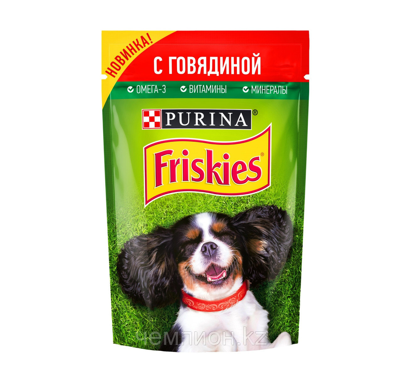 32478 Friskies, Фрискис, влажный корм для собак, кусочки с говядиной в подливе, уп.24*85гр.