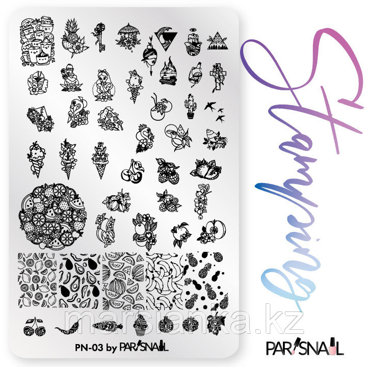Пластина для стемпинга PN-03 (9.5*14.5см) ParisNail