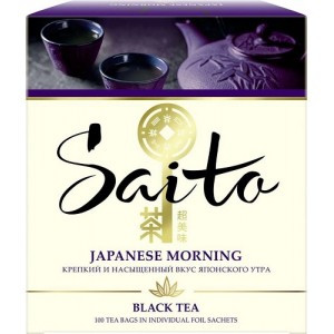 Чёрный чай Saito Japanese Morning, 100 пакетиков