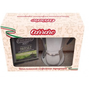 Кофеварка Carraro Brasile на 6 порций и кофе молотый 250 гр