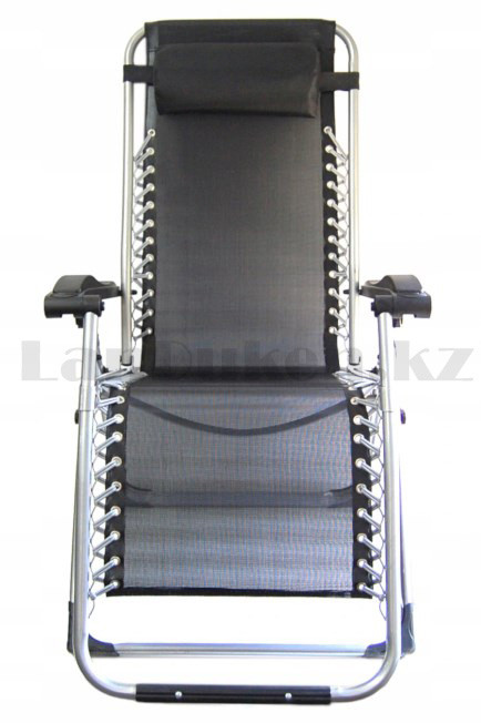 Кресло шезлонг складной усиленный каркас с подголовником, подлокотниками и подставкой для телефона и стакана - фото 6 - id-p79551926