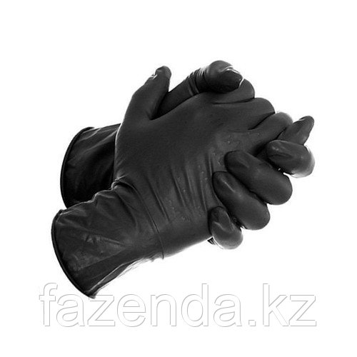 Перчатки нитриловые, неопудренные, черные L.M