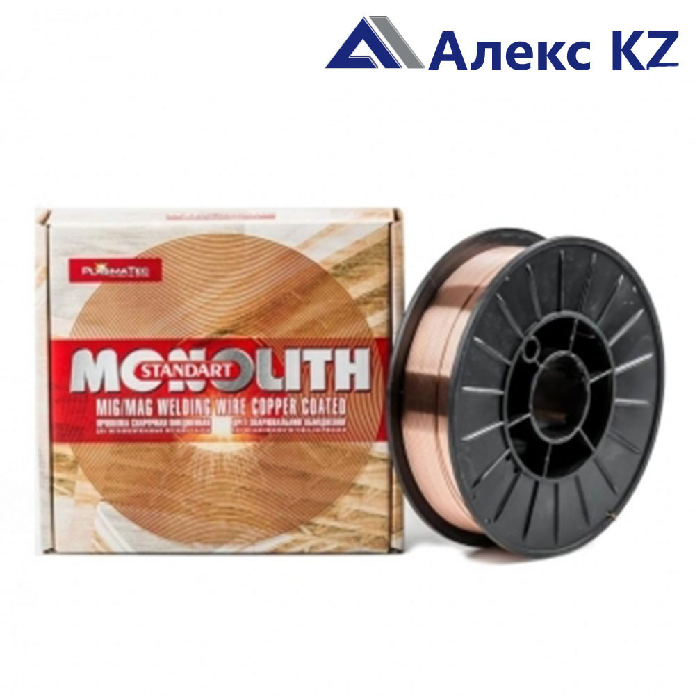 Проволока сварочная с омедненной поверхностью Св-08Г2С ТМ MONOLITH д 0,8 мм:уп 4 кг