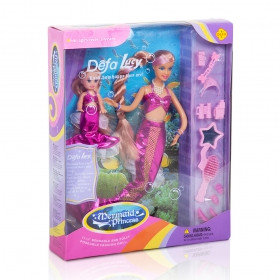 20978 Defa Lucy Игровой набор кукол Lucy (29 и 13см) "Мама с дочкой -Русалочки" , в наборе расческа и акс., в