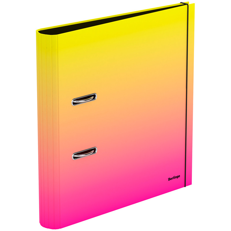 Папка-регистратор Berlingo "Radiance", 50мм, ламинированная, желтый/розовый градиент