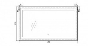 Зеркало Even 120 black alum с подсветкой Sansa*, фото 2