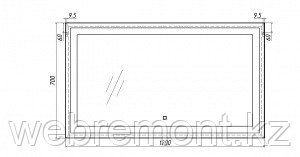 Зеркало Even 120 alum с подсветкой Sansa, фото 2