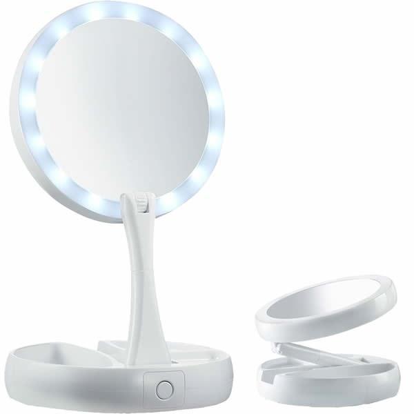 Зеркало для макияжа с LED подсветкой двустороннее - фото 3 - id-p79587526