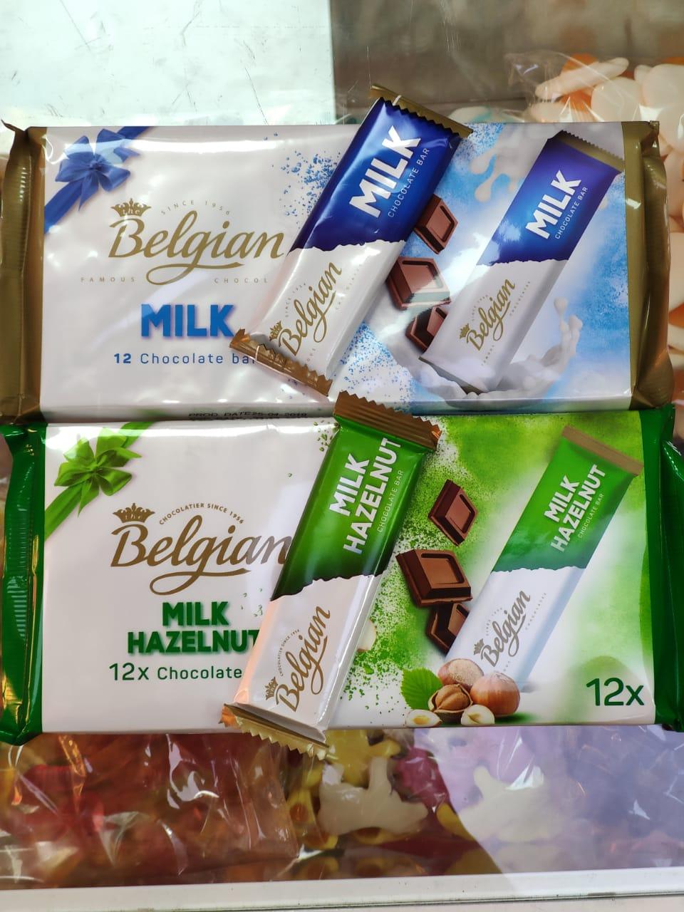 Шоколадный батончик Belgian 15 гр, (12 шт в упаковке) (Milk, Hazelnuts)