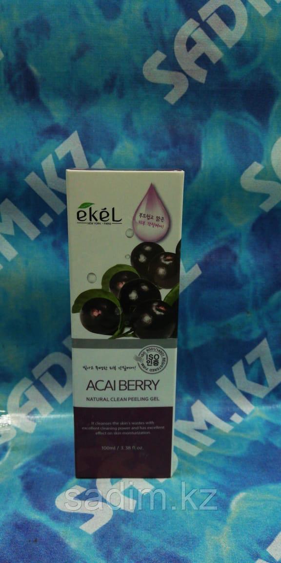Ekel Acai Berry Natural Clean Peeling Gel, 100мл - Пилинг-гель (скатка) для лица с экстрактом ягоды Асай