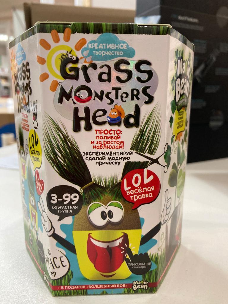 Набор креативного творчества "GRASS MONSTERS HEAD Волшебный боб PEACE" (8)