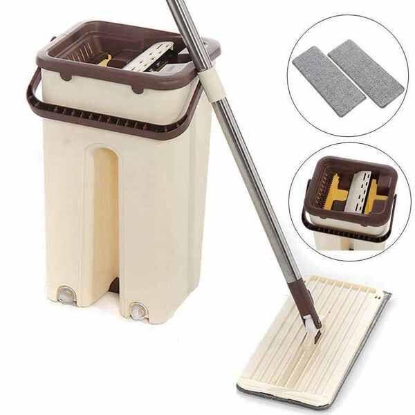 Швабра с ведром и автоматическим отжимом - комплект для уборки Scratch Cleaning Mop.
