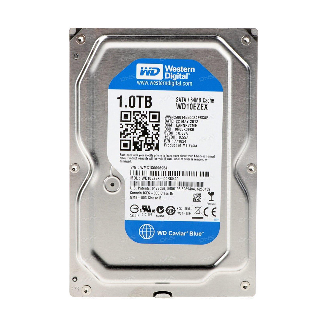 Жёсткий диск HDD 1Tb Western Digital Blue 7200pm 64Mb 3,5" WD10EZEX